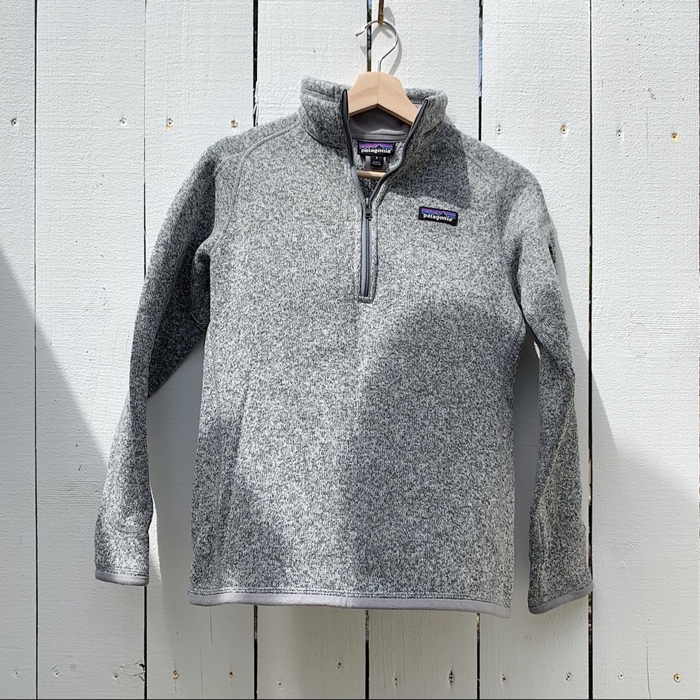grey Patagonia quarter zip